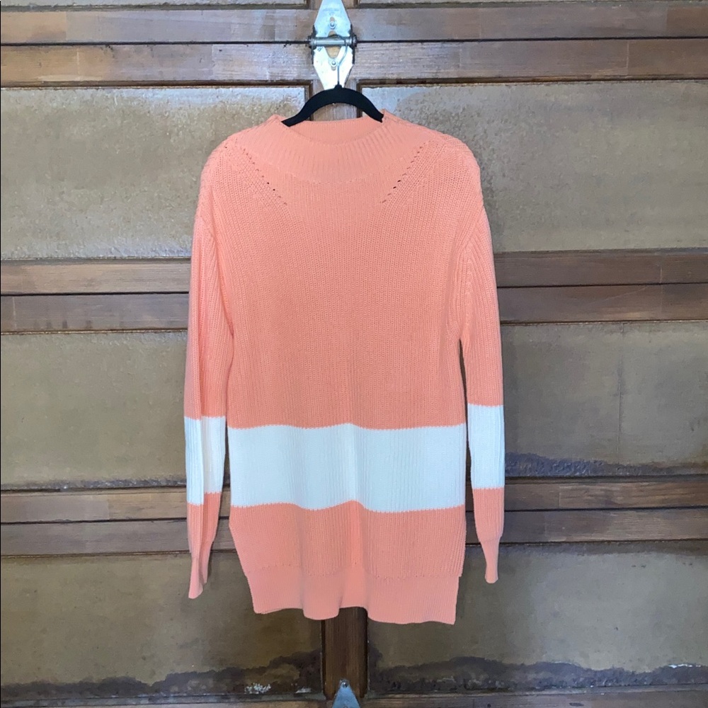 Tuckernuck Broadway Stripe Tunic Sweater in Coral | Women’s Size XS - Picture 9 of 9